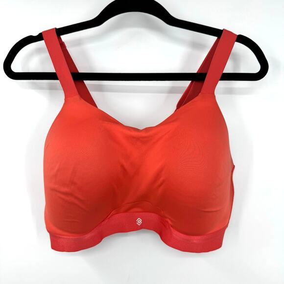 ThirdLove Kinetic Sports Bra 38F Wireless Coral Pink Adjustable Workout Gym - Picture 1 of 7